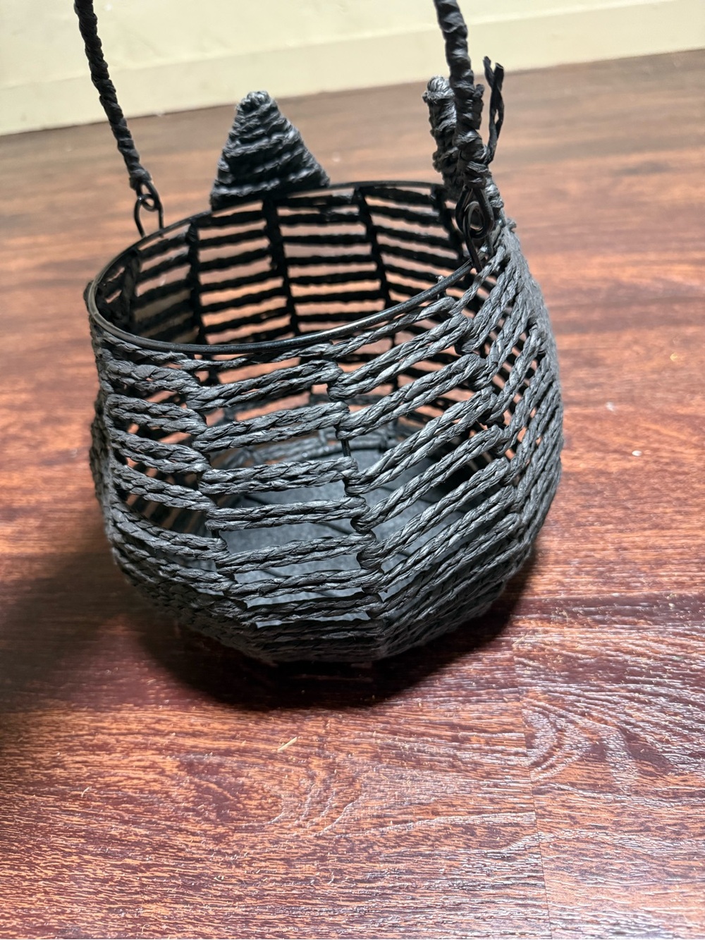 Handwoven Black Hanging Basket - Home Accents